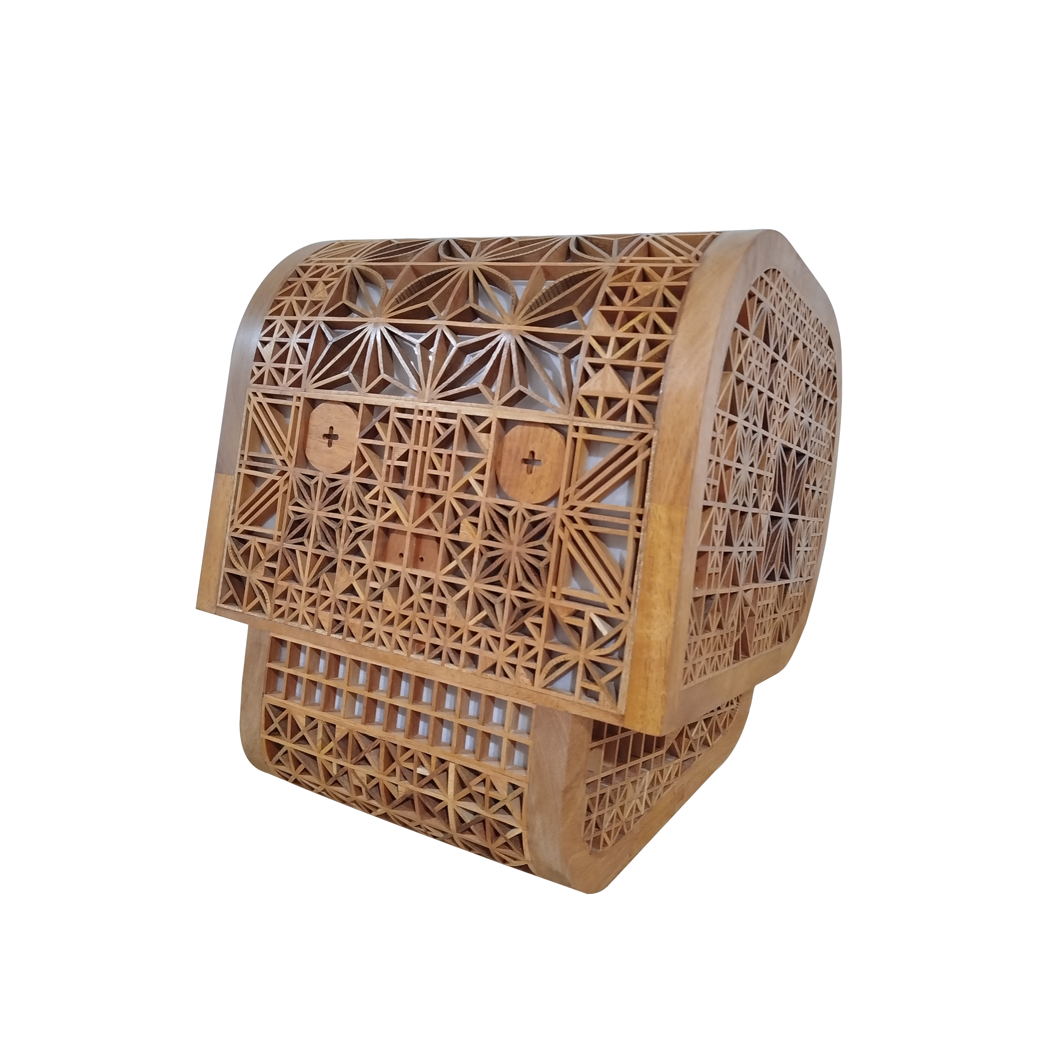 Escultura Luminosa Calavera Kumiko por Frank de la Barrera, Mérida México, 2024