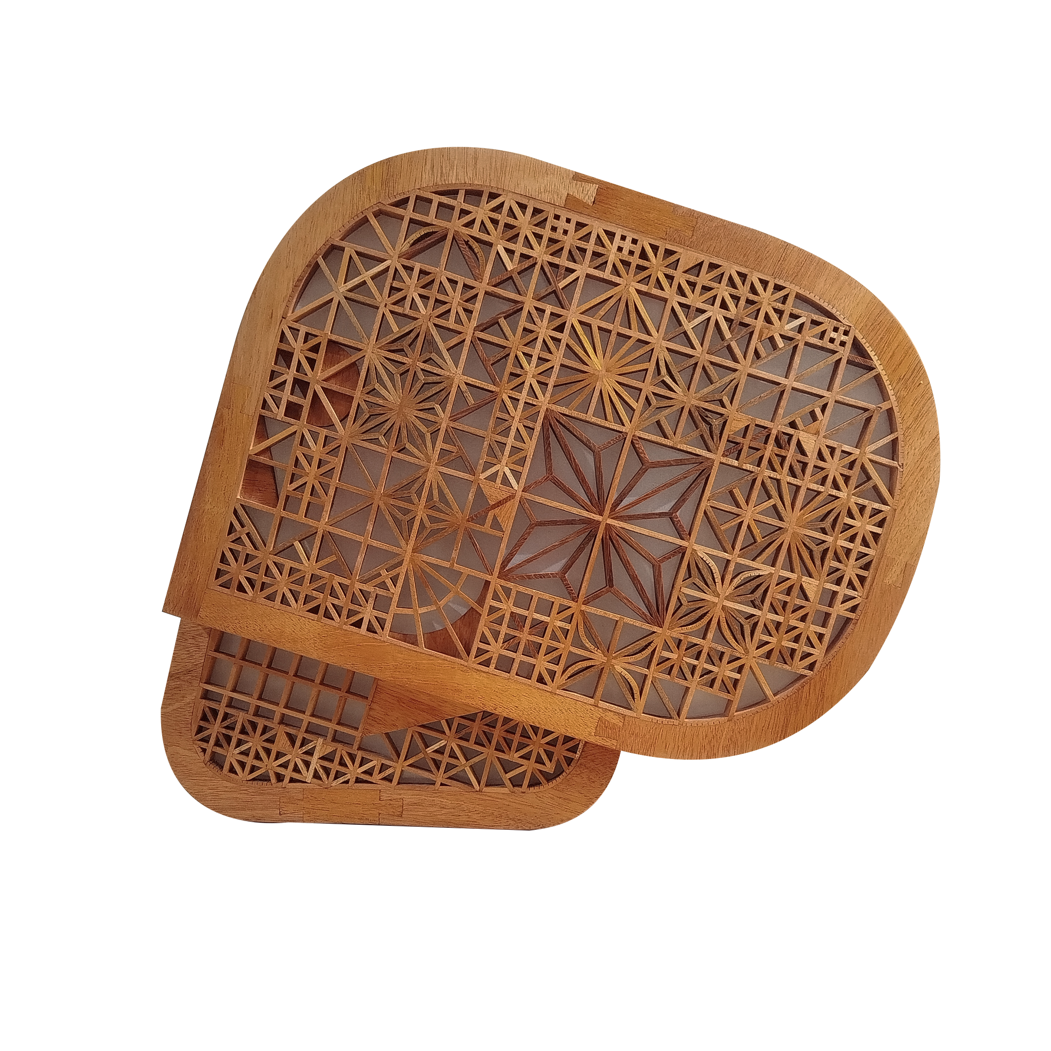 Escultura Luminosa Calavera Kumiko por Frank de la Barrera, Mérida México, 2024