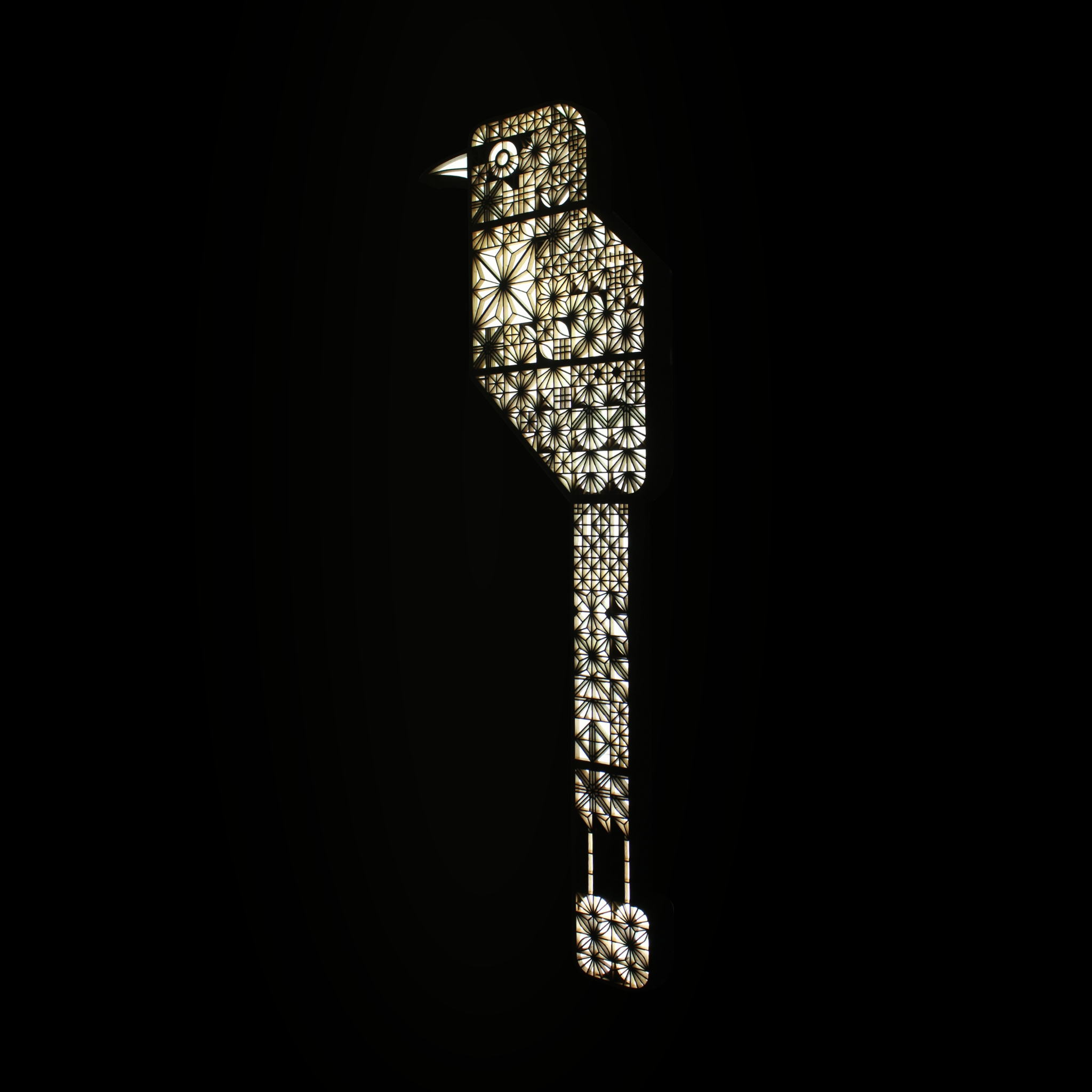 Escultura lumínica: Ave Toh – Frank de la Barrera Kumiko contemporáneo 2025 Mérida México