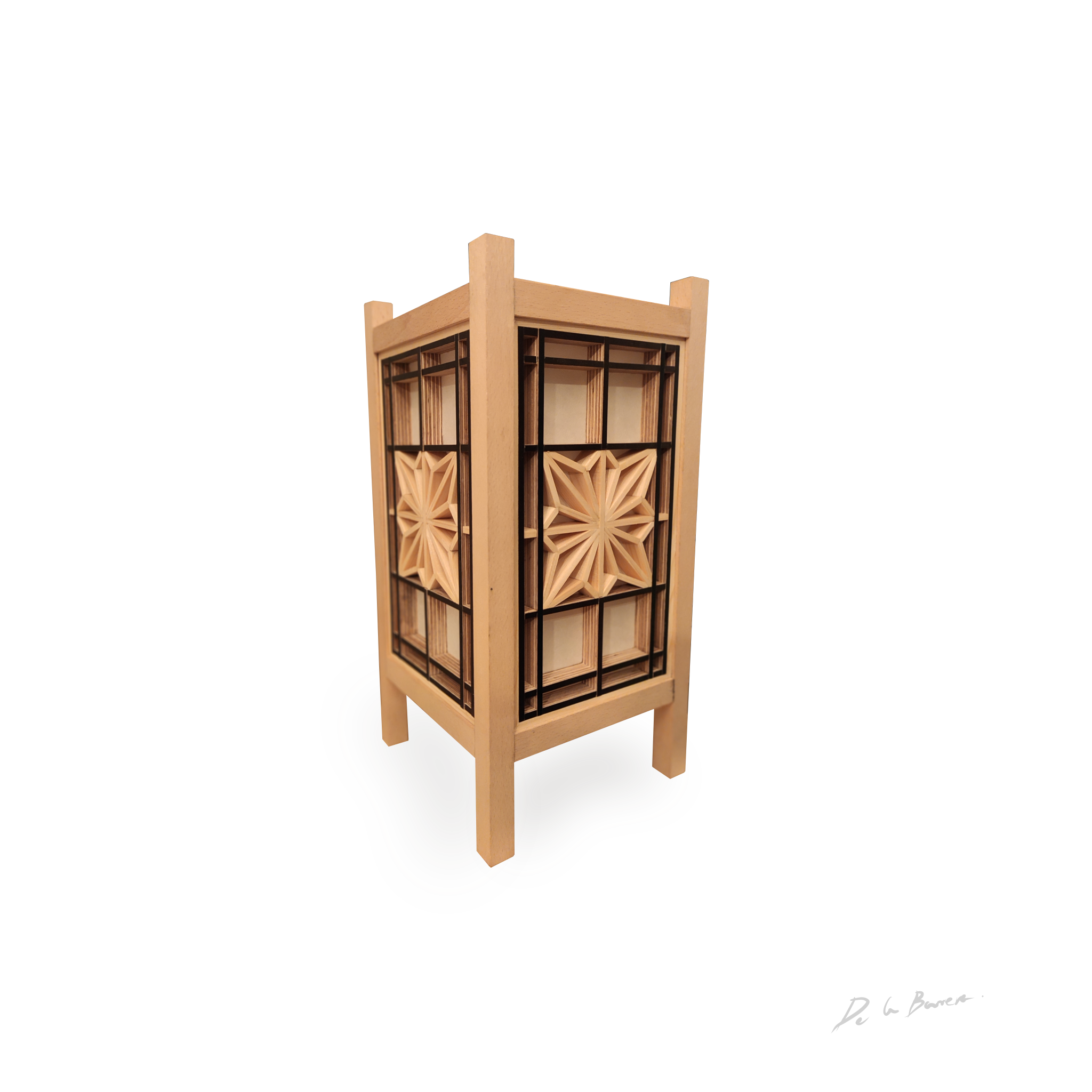 Lámpara de Mesa Kakuasa-003 – Frank de la Barrera Kumiko contemporáneo 2024 Mérida México