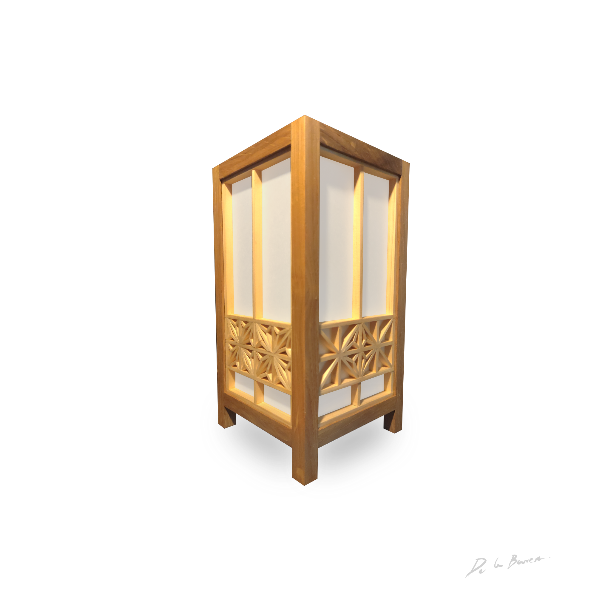 Lámpara de Mesa Kakuasa-004 – Frank de la Barrera Kumiko contemporáneo 2024 Mérida México