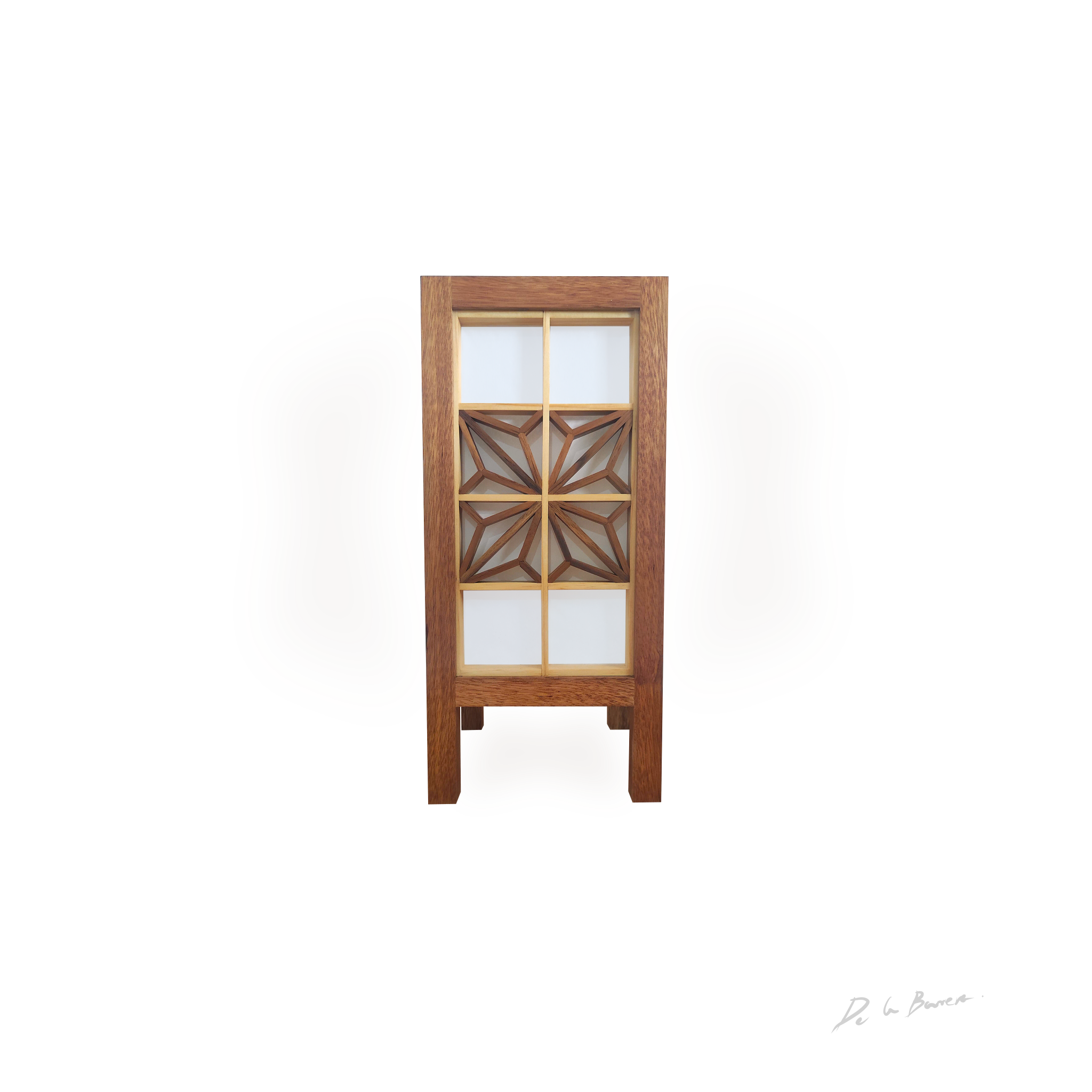 Lámpara de Mesa Kakuasa-005 – Frank de la Barrera Kumiko contemporáneo 2024 Mérida México